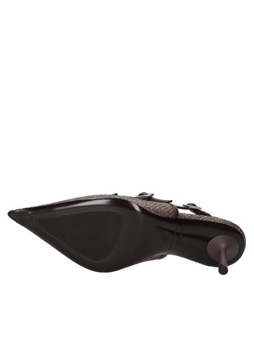 Décolleté slingback modello MORGANA in pelle e tessuto LE SILLA | 4213D080BXPPFONDENTE